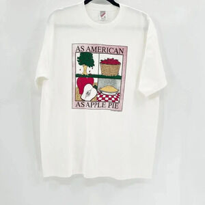 Urban‎ Outfitters VTG As American Apple Pie T Shirt Unisex Size XL White Graphic